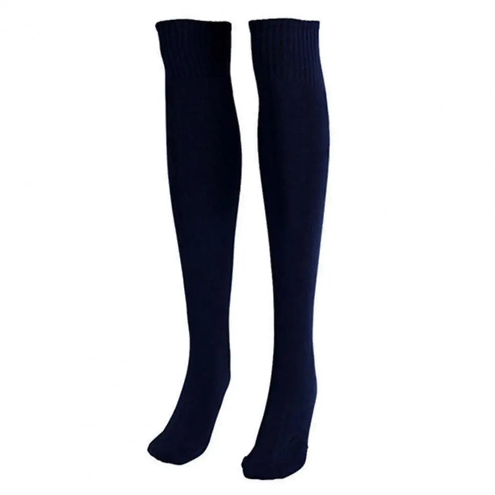 1 Pair Sports Socks Men Women Solid Color Anti-Slip Stocking Soccer Football Cycling Knee Socks Sports Basketball Socks