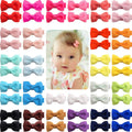 JOYOYO 50 Stück Baby Haarspangen Baby Haarschleifen Mit Voller Schleife Bedeckt Baby Pflege Clips Handwerk 5 Cm Schleife, Kleine Haarspangen Für Baby Feines Haar