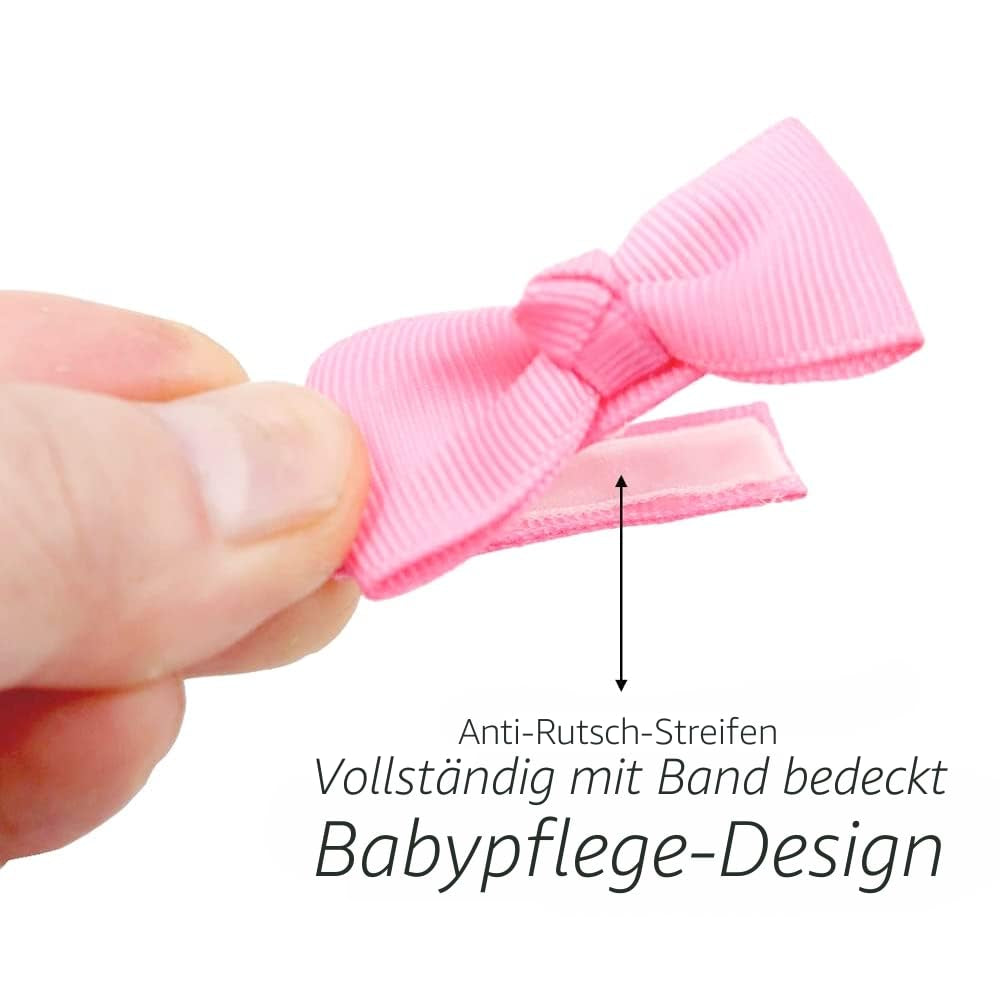 JOYOYO 50 Stück Baby Haarspangen Baby Haarschleifen Mit Voller Schleife Bedeckt Baby Pflege Clips Handwerk 5 Cm Schleife, Kleine Haarspangen Für Baby Feines Haar